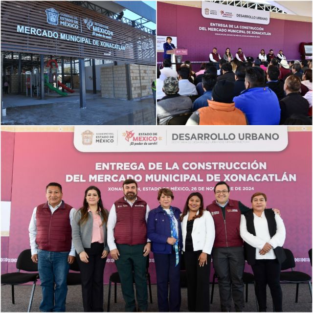 Inaugura Gobernadora Delfina Gómez nuevo Mercado Municipal en Xonacatlán